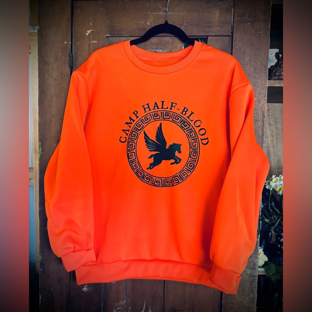 Percy Jackson Camp Half-Blood Orange Crewneck Sweatshirt